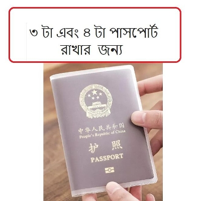 Picture of 3 or 4 Passport, 2 Card, Dollar- Transparent Passport Cover With Card Holder - Passport Cover