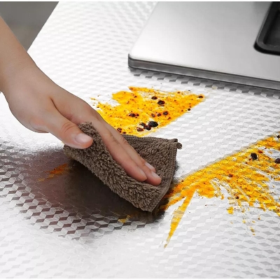 Picture of Kitchen Oil-Proof Self Adhesive Stickers Stove Anti-Fouling High-Temperature Aluminum Foil Wallpaper Cabinet Film Contact Paper ( Height 24 Inch, Length 37 Inch ) - Lemon Squeezer