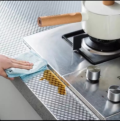 Picture of Kitchen Oil-Proof Self Adhesive Stickers Stove Anti-Fouling High-Temperature Aluminum Foil Wallpaper Cabinet Film Contact Paper ( Height 24 Inch, Length 37 Inch ) - Lemon Squeezer