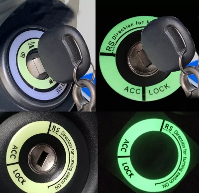 Picture of Car Ignition Switch Cover Luminous Key Ring Hole Cover Sticker