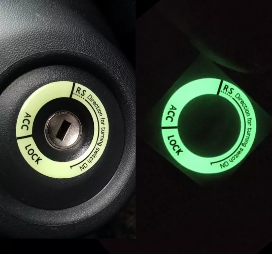 Picture of Car Ignition Switch Cover Luminous Key Ring Hole Cover Sticker