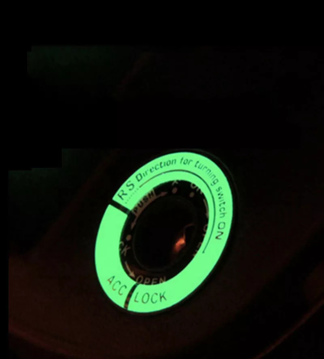 Picture of Car Ignition Switch Cover Luminous Key Ring Hole Cover Sticker