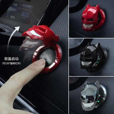 Picture of DC Bat-Man Car Interior Engine Ignition Start Stop Button Protective 3D Interior Sticker Car Interior Accessories