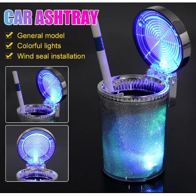 Picture of Car Ashtray with LED Light Flip Cover Luminous Ashtray ( Free Shipping )