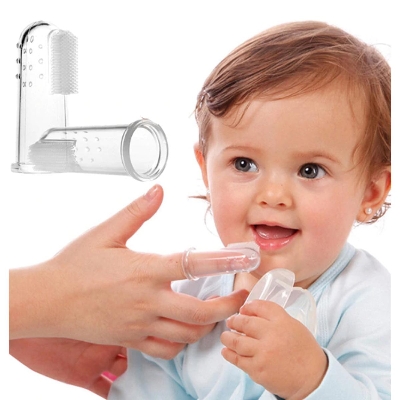 Picture of Baby Finger Brush & First Silicone Toothbrush Set for Toddler Teething