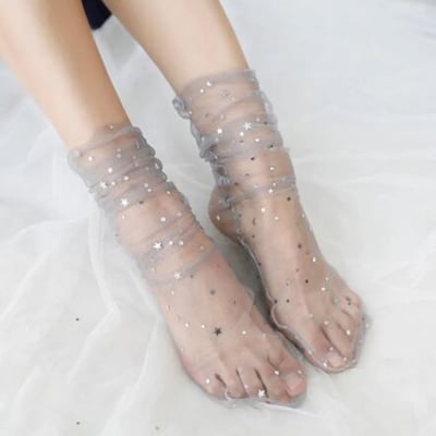 Picture of Exclusive Stylish Fashionable Thin  Net Socks For Girls