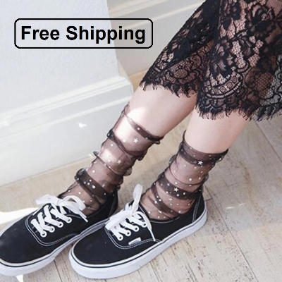 Picture of Exclusive Stylish Fashionable Thin  Net Socks For Girls ( Free Shipping )