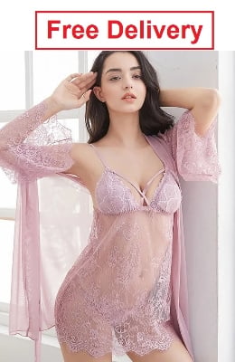 Picture of Women Night Dress Female Nighty Beautiful Hot Sexy Lady Night Wear Adult Sleep Lounge Wear Women Nightgown Female Sleepwear ( Free Delivery )