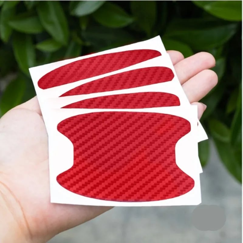Picture of 4pcs Universal Carbon Fiber Auto Car Door Handle Stickers Car Handle Protection Car Handle Anti Scratch Stickers Car Accessories ( Free - Delivery )