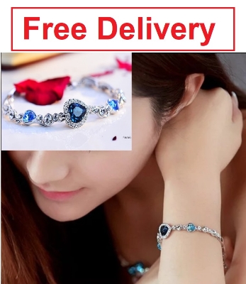 Picture of Korean Style Ocean Heart Girl Crystal Bracelet For Female