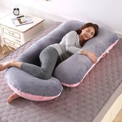 Picture of Soft And Comfortable Full Body Support Pregnancy Pillow For Women-Multicolor