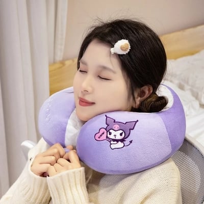 Picture of Premium Quality Soft And comfortable Memory Foam Neck Pillows Soft Travel Pillow Massage Neck Pillow Sleeping Airplane Pillow Cervical Bedding-Pink