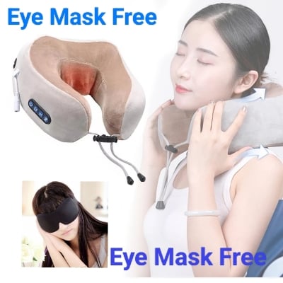 Picture of Neck Massager Rechargeable U Shape Massage Electric Stress Pain Relieve Shoulder Pillow ( Eye Mask Free )