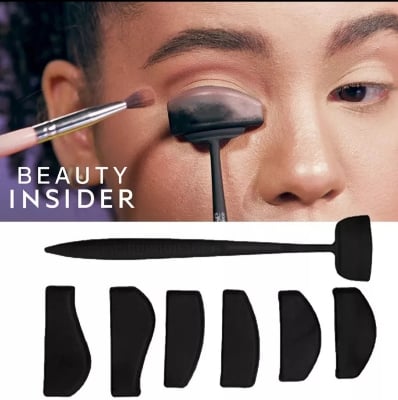 Picture of 6 In 1 Siliconen Glamup Gemakkelijk Kreukt Lijn Kit Oogschaduw Borstel Make Up Eye Applicator eyeliner Stencil-Black