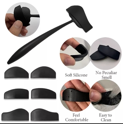 Picture of 6 In 1 Siliconen Glamup Gemakkelijk Kreukt Lijn Kit Oogschaduw Borstel Make Up Eye Applicator eyeliner Stencil-Black