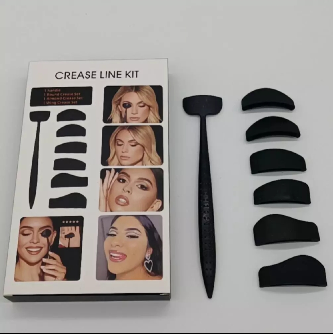 Picture of 6 In 1 Siliconen Glamup Gemakkelijk Kreukt Lijn Kit Oogschaduw Borstel Make Up Eye Applicator eyeliner Stencil-Black