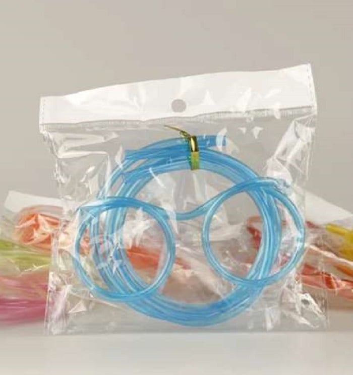 Picture of Funny Children Glasses Straws Reusable Creative Flexible DIY Eyeglasses Drinking Tube Straws-Multicolor