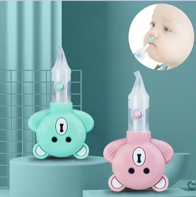 Picture of 1 Pc Kids Vacuum Suction Sniffling Equipment Cartoon Bear Silicone Baby Safety Nose Cleaner Newborn Nasal Aspirator