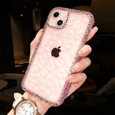 Picture of iPhone13 Pro Max only -Luxuries Glitter Bling Diamond Transparent Soft Phone Case