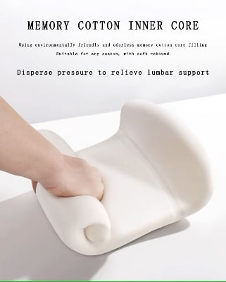 Picture of Lumbar Support Pillow for Office Chair Car Seat ,Charcoal Memory Foam Adjustable With Straps-Black