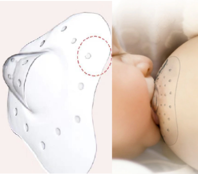 Picture of Premium quality Nippleshield for Breastfeeding Flat or Inverted Nipples-White