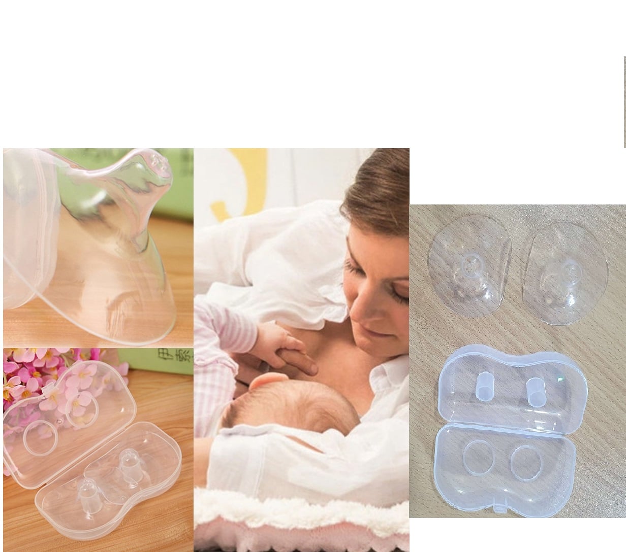 Picture of Premium quality Nippleshield for Breastfeeding Flat or Inverted Nipples-White