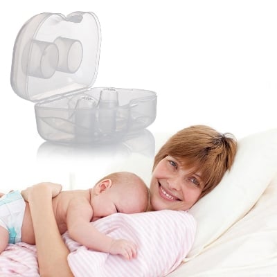 Picture of Premium quality Nippleshield for Breastfeeding Flat or Inverted Nipples-White