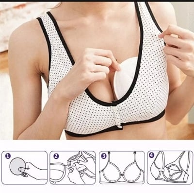 Picture of 2 Pcs Washable Breatthable Absorbency Breastt Pads Anti-overflow Maternity Nursing Pad-Pink
