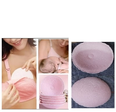 Picture of 2 Pcs Washable Breatthable Absorbency Breastt Pads Anti-overflow Maternity Nursing Pad-Pink