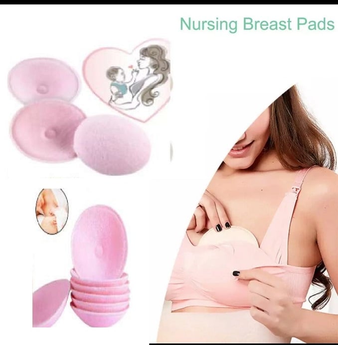 Picture of 2 Pcs Washable Breatthable Absorbency Breastt Pads Anti-overflow Maternity Nursing Pad-Pink