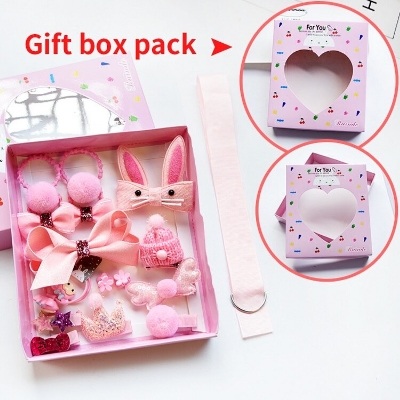 Picture of 18 Pcs/Box Children Hair Clip Accessories Set Cartoon Cute Fabric- One size