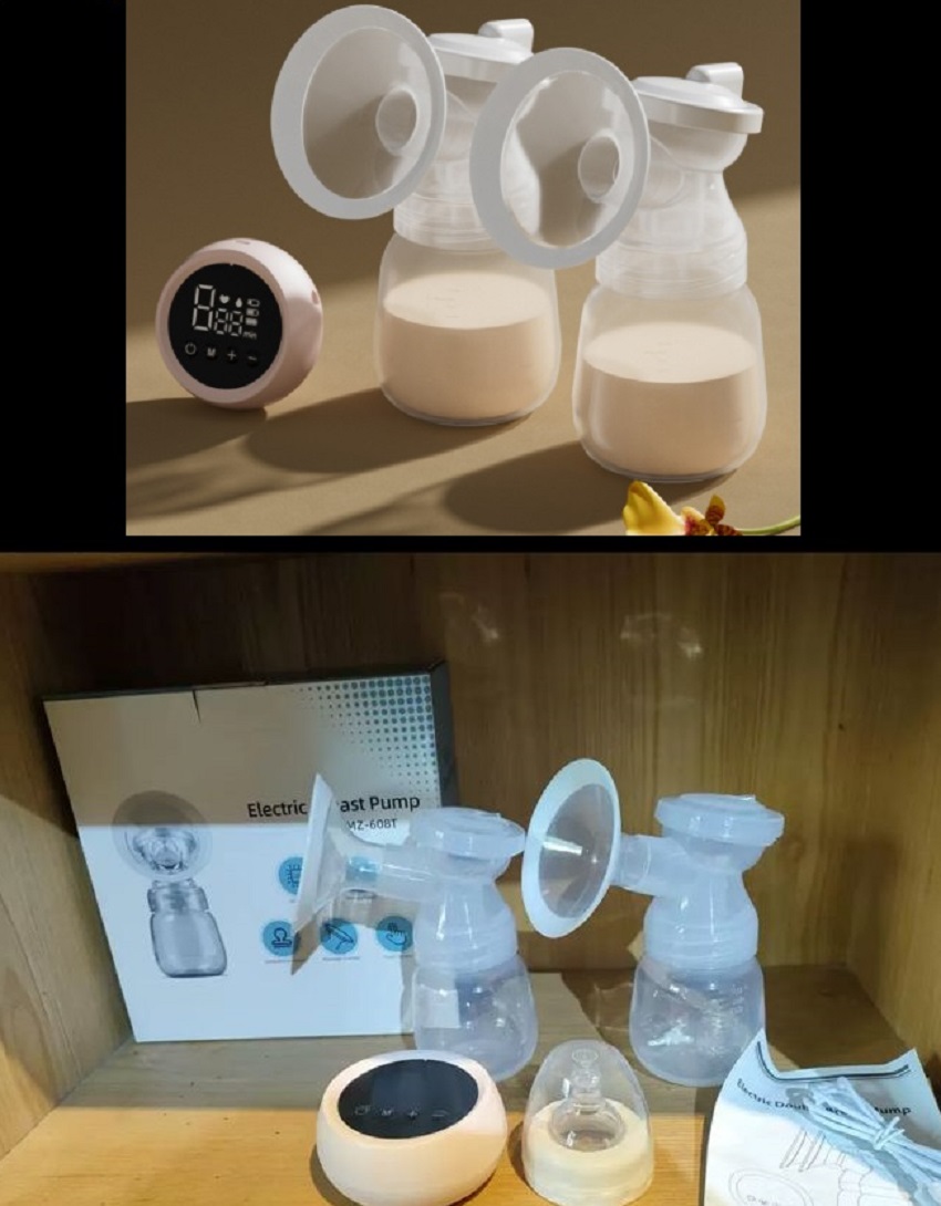 Picture of Rechargeable Safe 2 Pcs electric baby breastfeeding milk breast pump