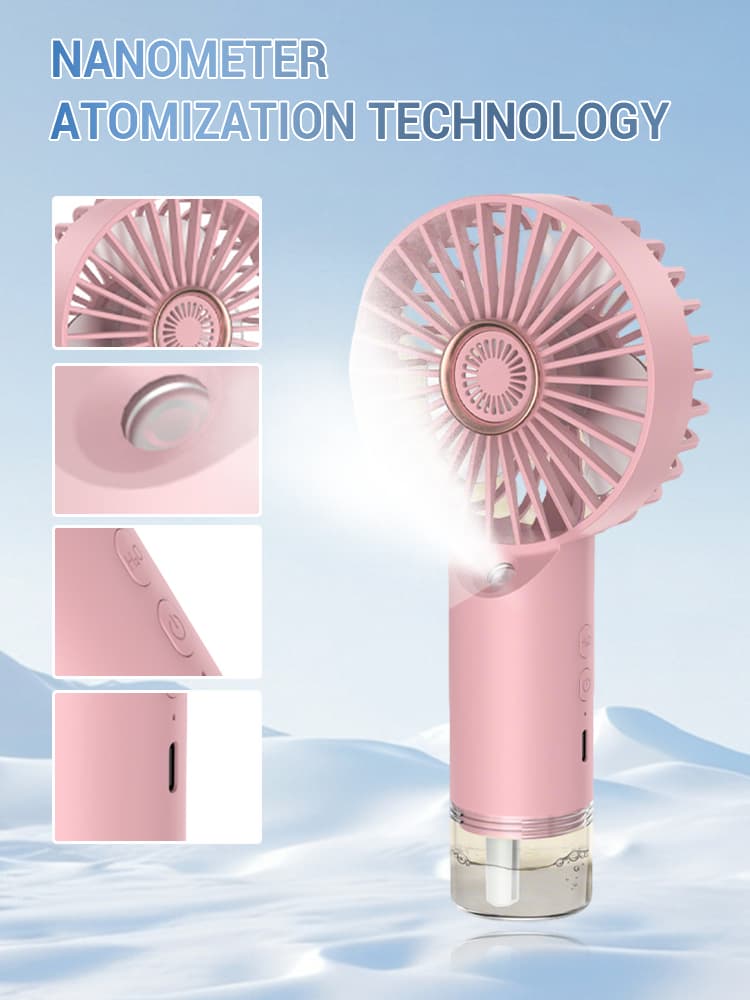 Picture of Water Steam Hand Held Pocket-Sized USB Rechargeable Desk and Portable FAN Hand fan