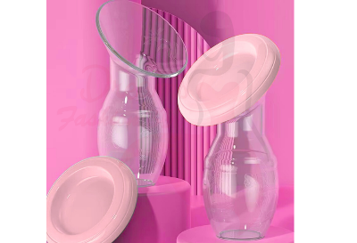 Picture of Silicone Breast Milk Collector-Breastfeeding Bottle & Milk Saver-Sweet Pink