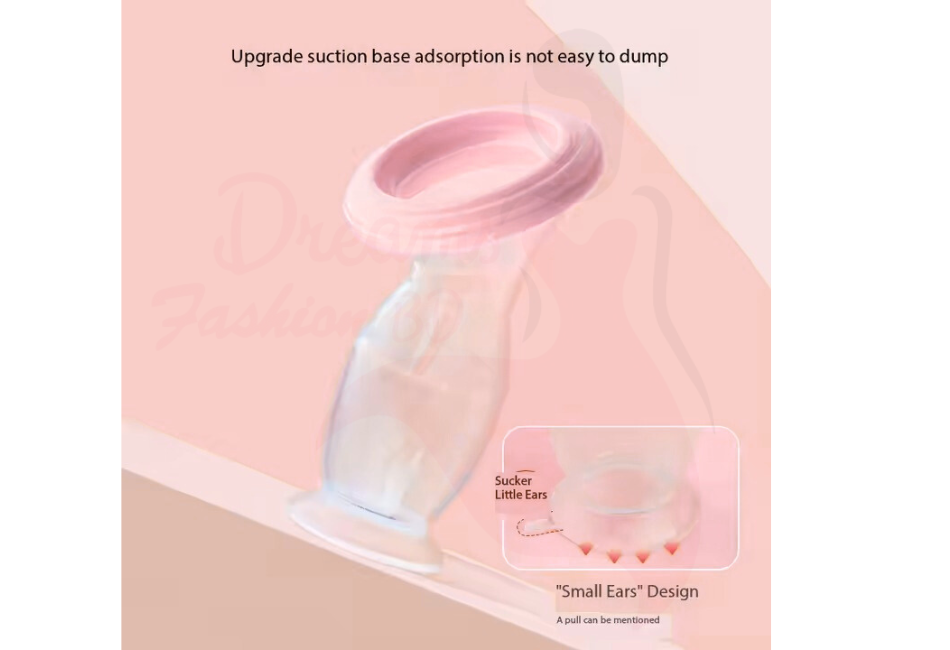 Picture of Silicone Breast Milk Collector-Breastfeeding Bottle & Milk Saver-Sweet Pink