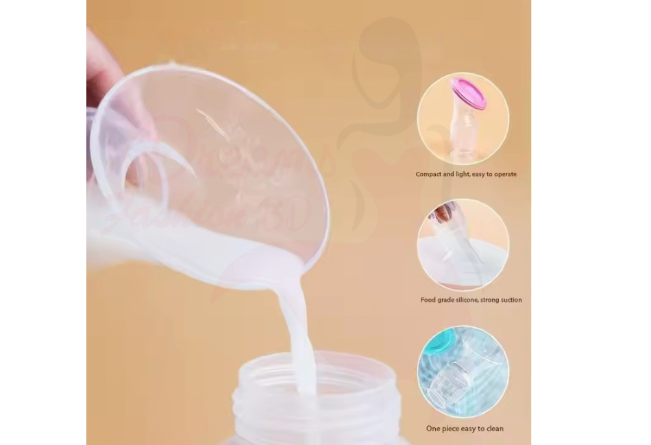 Picture of Silicone Breast Milk Collector-Breastfeeding Bottle & Milk Saver-Sweet Pink