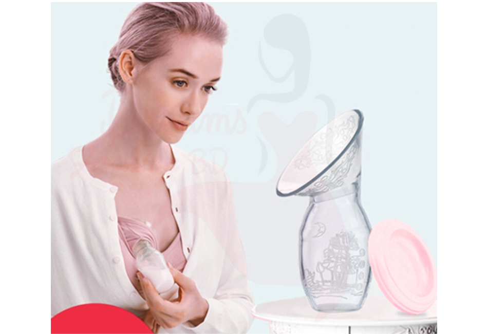 Picture of Silicone Breast Milk Collector-Breastfeeding Bottle & Milk Saver-Sweet Pink