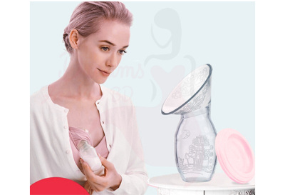 Picture of Silicone Breast Milk Collector-Breastfeeding Bottle & Milk Saver-Sweet Pink
