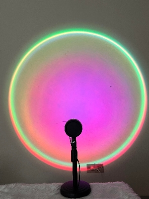 Picture of Sunset Lamp Projection Sunset Light, 16 Color Chaning Lights for Bedroom Night Lights for Living Room Home Decor Rainbow Lamp-Black