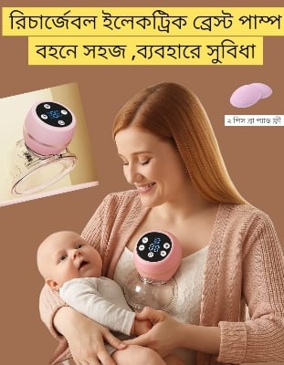 Picture of Rechargeable Electric Breast Pump with 180 Ml LED Portable Hands Free Breast Pump Ultra-Quiet Breast Milk Pump for Baby Feeding-Pink