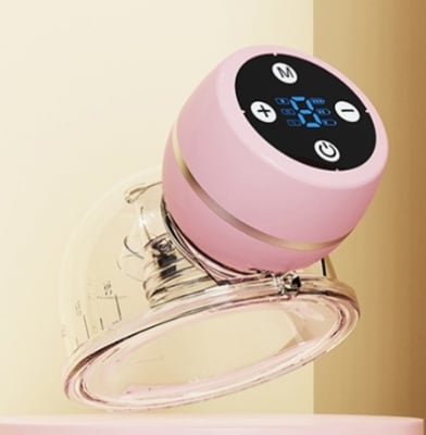 Picture of Rechargeable Electric Breast Pump with 180 Ml LED Portable Hands Free Breast Pump Ultra-Quiet Breast Milk Pump for Baby Feeding-Pink