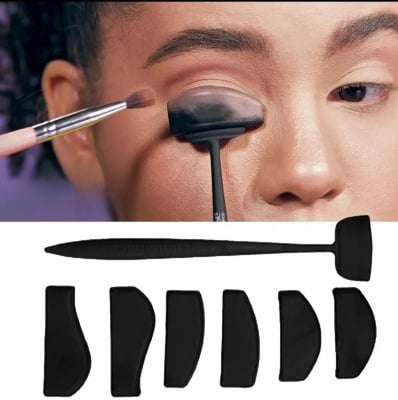 Picture of 6 In 1 Siliconen Glamup Gemakkelijk Kreukt Lijn Kit Oogschaduw Borstel Make Up Eye Applicator eyeliner Stencil-Black
