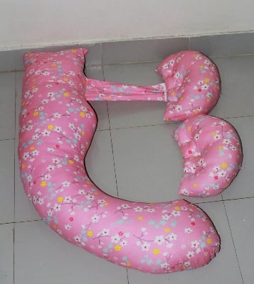 Picture of 3 Part Pregnant Women Sleeping Belly Support Pillow On The Side U Shape Body Pillow, Best Pregnancy Pillow, Belly Support Pillow-Pink