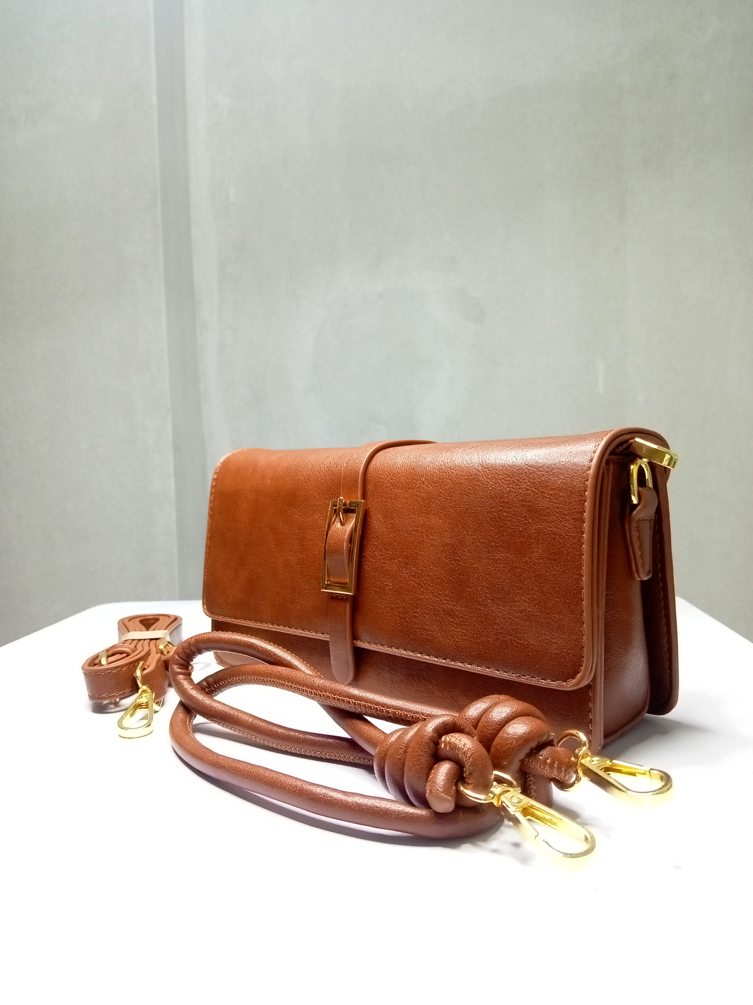 Picture of Ladies Shoulder Hanging Bag for Women Bangladesh | Stylish Artificial Leather Side Bag with Metal Accessories | 10x8 Inch Fashion Ladies Handbag | 3 Colors Trendy Girls Crossbody Bag for Daily Use, Office, College & Travel