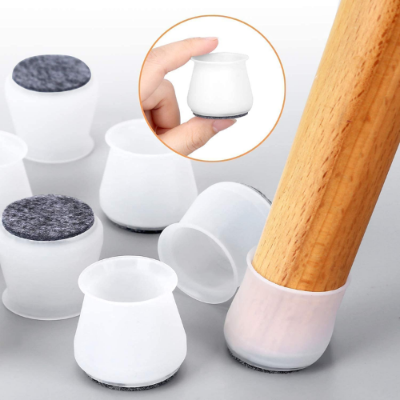 Picture of 4 Piece Table Chair Leg Cover Silicone Cap Pad Table Cover Floor Protector White Furniture Leg Protective Cover -  Furniture Protectors & Parts  - nrmart - Multicolor