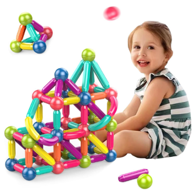 Picture of 36 PCS Magnetic Building Blocks Set Early Learning Magnetic Sticks Balls Assembling Game -Stacking Blocks - NR Mart-2024 - Multicolor