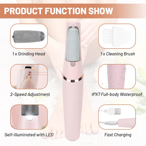 Picture of Electric tools file and healing tissue remover electric foot grinder pink - Foot Relief Accessories & Tools - nrmart - Multicolor