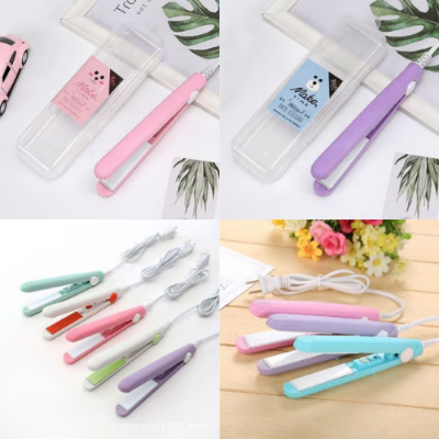 Picture of Portable 2 in 1 Mini Electric Hair Straightener & Curler- Flat Irons Curling Ceramic Salon (Yellow,Pink,Blue) - Curling Irons & Wands - NR Mart-2024