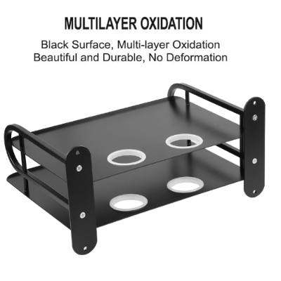 Picture of Black Metal Wireless Wifi Router Storage Box / TV Set Box Shelf Wall Hanging Plug Board Bracket Cable Storage Organizer - Space Savers - NR Mart-2024 - Multicolor