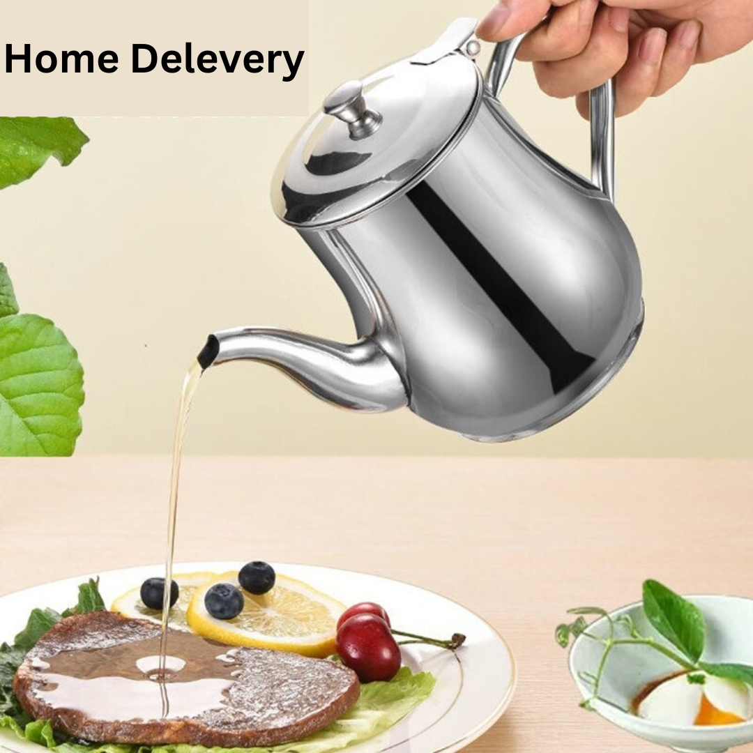 Picture of Oil pot oil keeping jar oil jar oil bottle tainless Steel Oil Tank Large Capacity Oil Bottle Kitchen Oil Filter Pot Soy Sauce Vinegar Container Coffee Pot-Oil Sprayers & Dispensers- Nr Mart - Multicolor